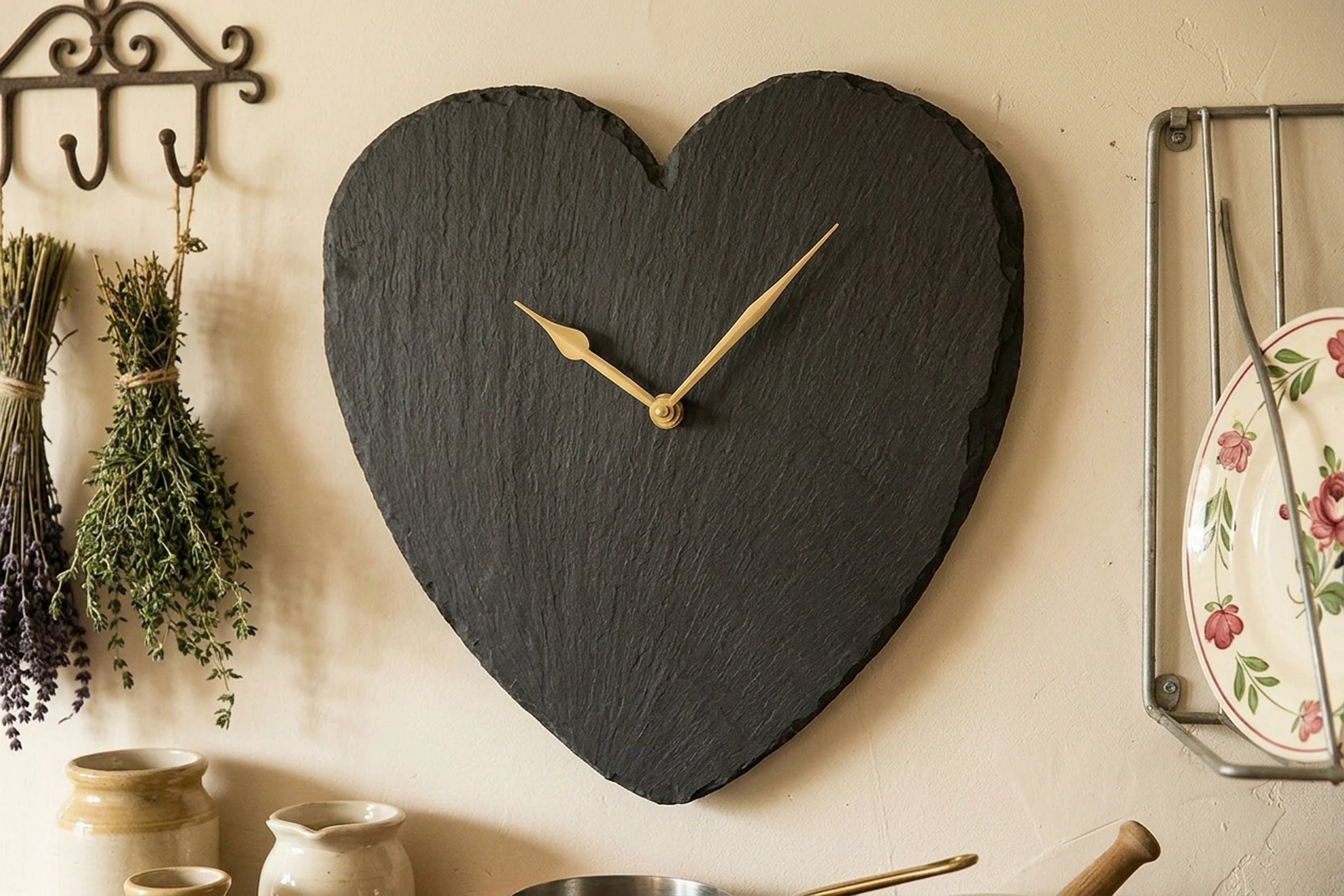 Welsh Slate Wall Clock | Heart