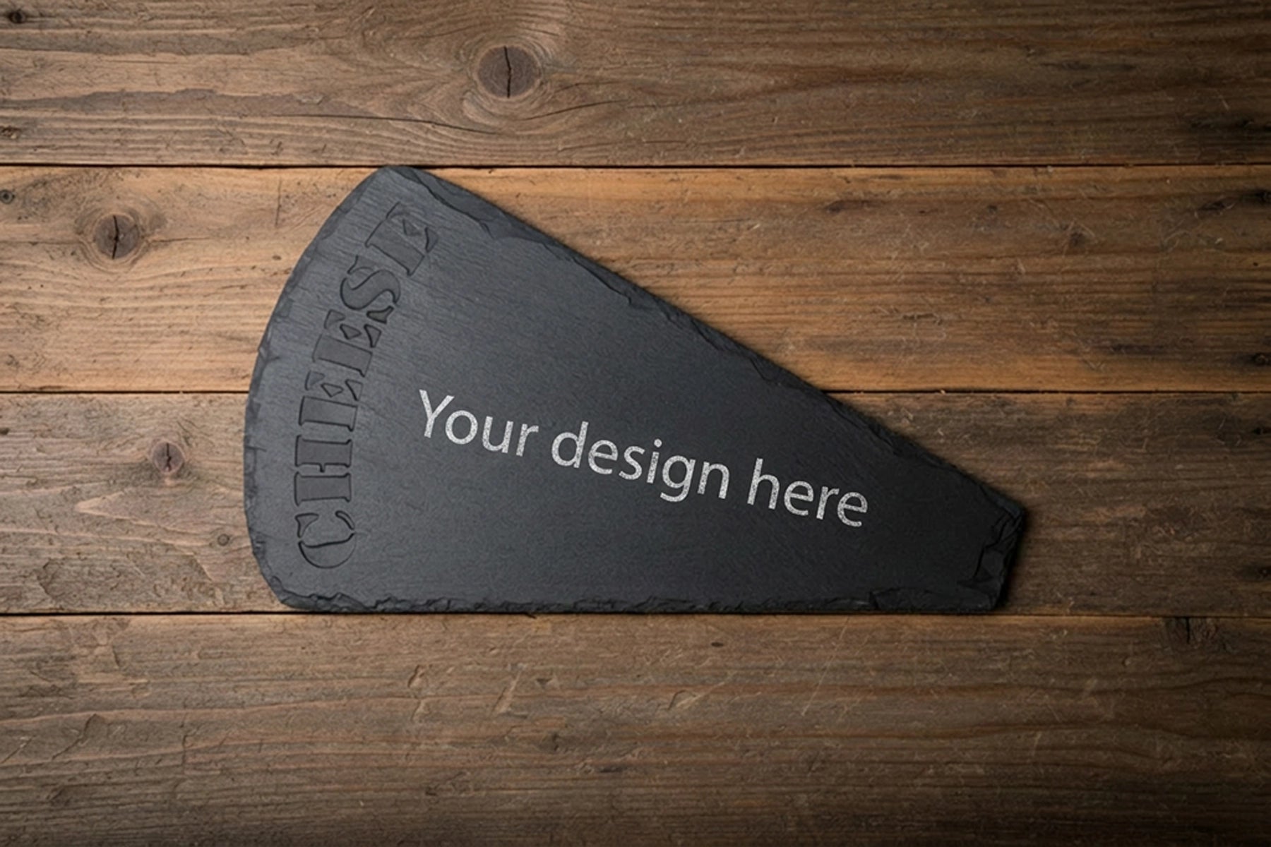 Personalised Welsh slate wedge cheese board - 'Cheese'