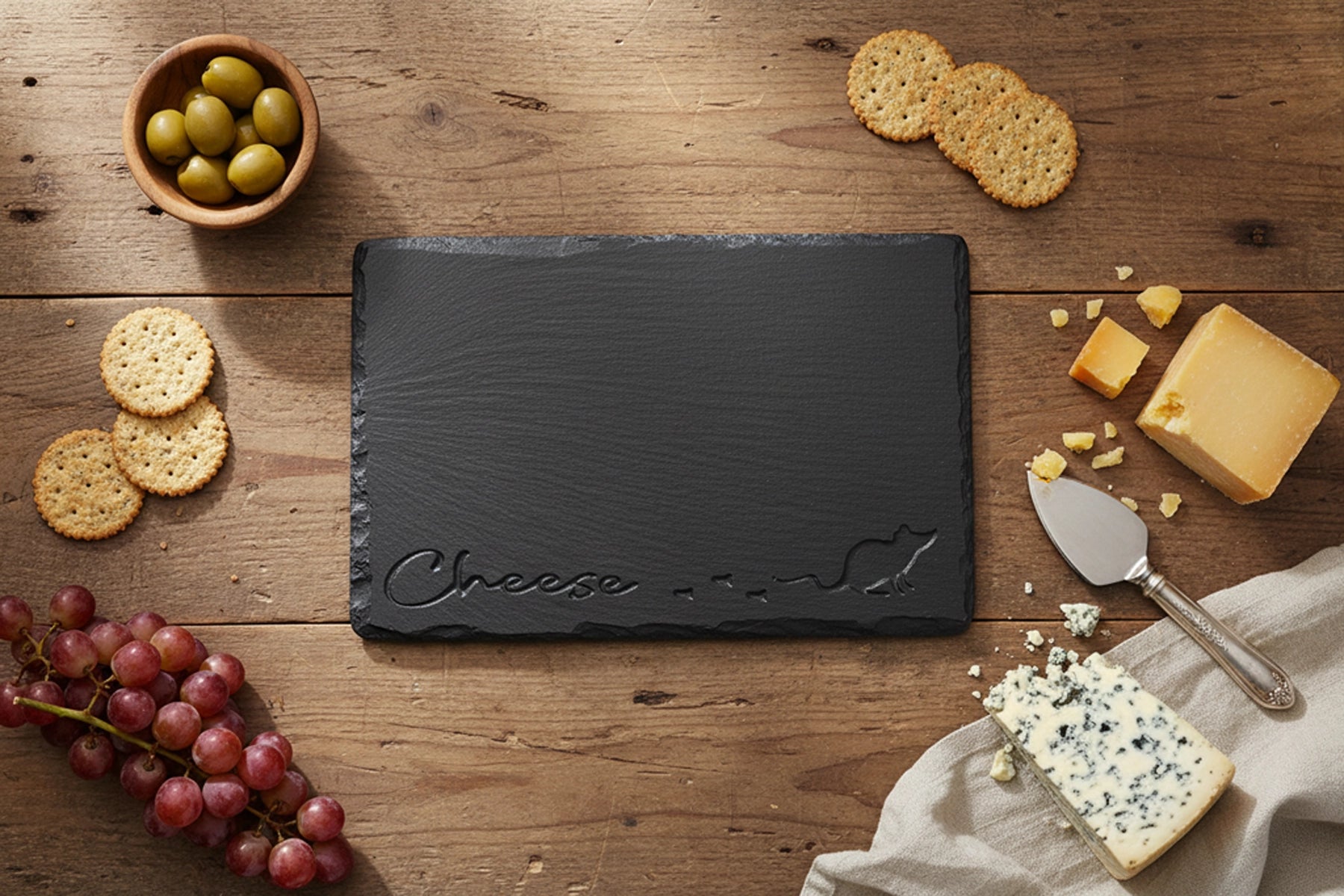 Welsh slate cheese board - deep cheese mouse