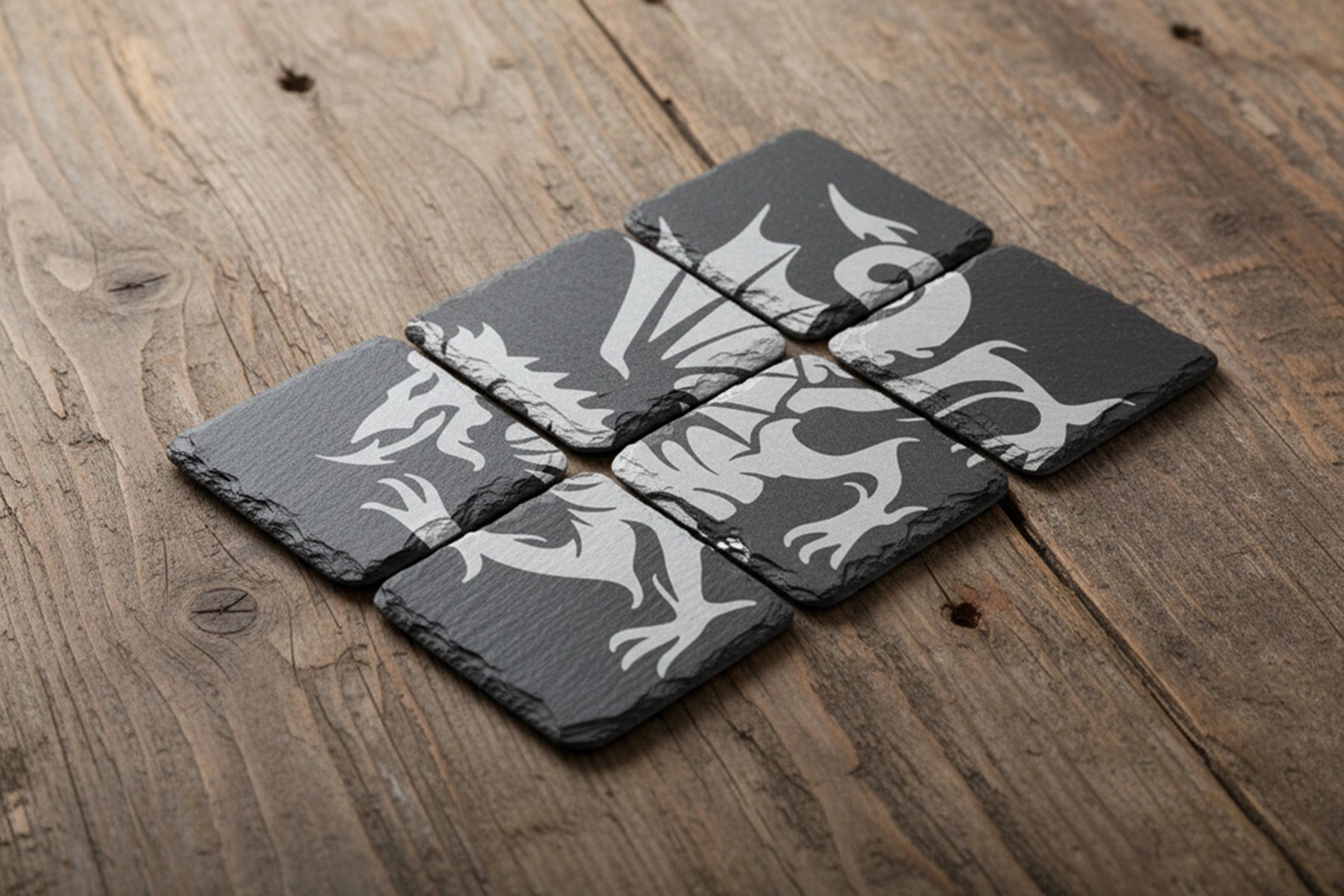 Welsh Slate  Dragon Coasters