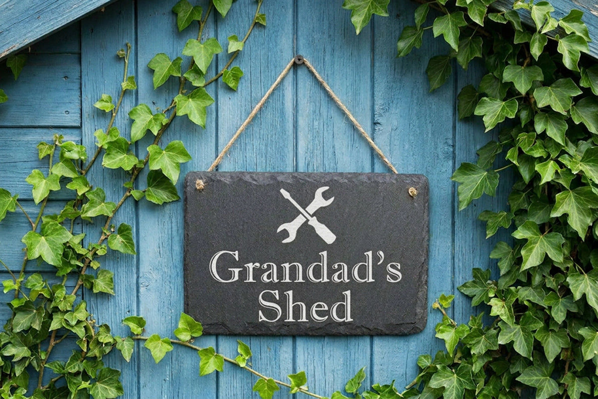 Welsh slate 'Grandad's Shed' sign