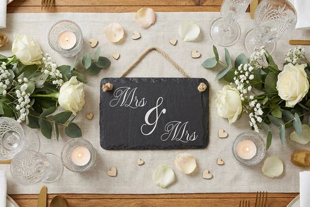 Mrs and Mrs Wedding Sign