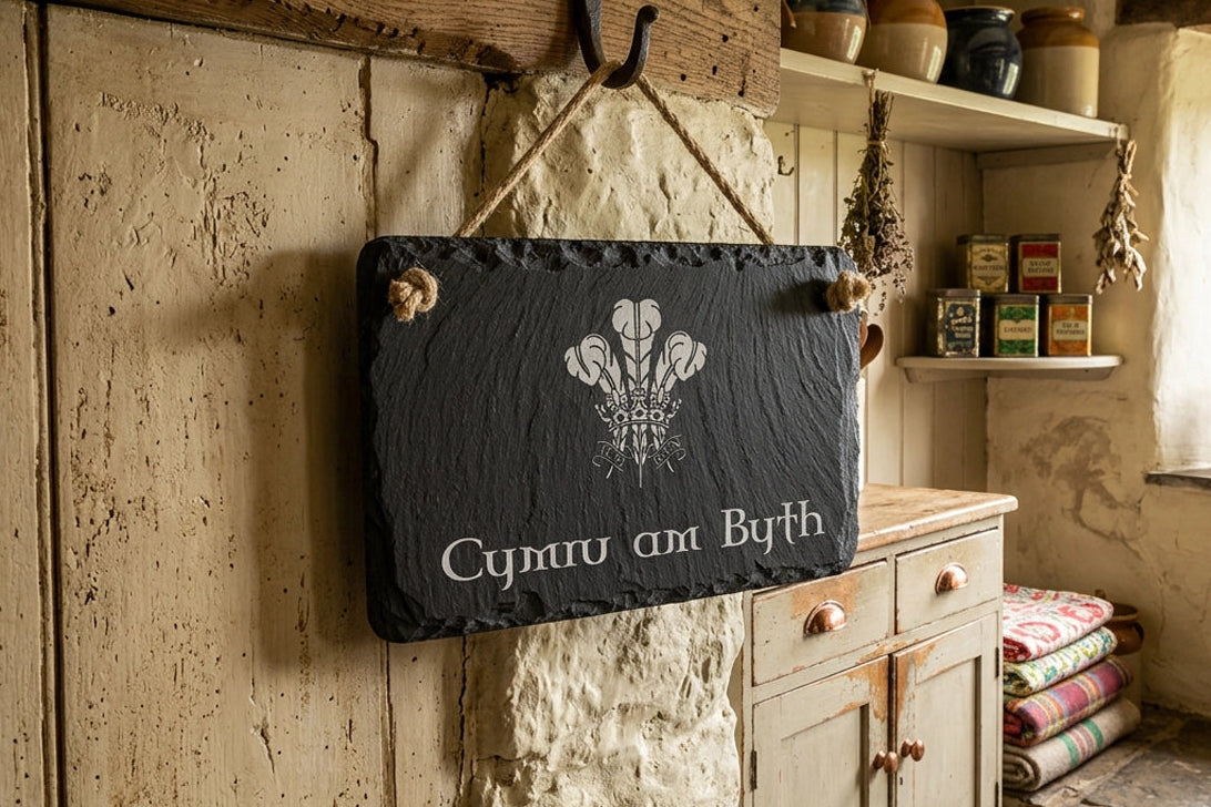 Cymru Am Byth Welsh Slate Sign