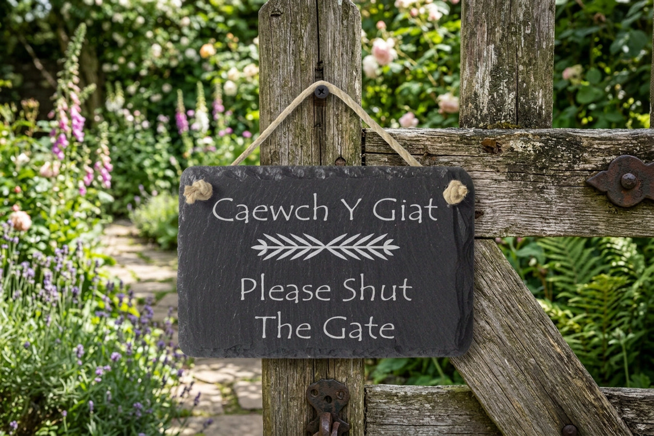 Please Shut The Gate Welsh Slate Sign