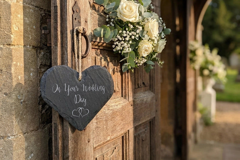 On Your Wedding Day Medium Slate Heart