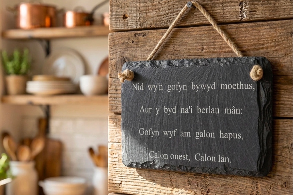 Calon Lan Welsh Slate Sign