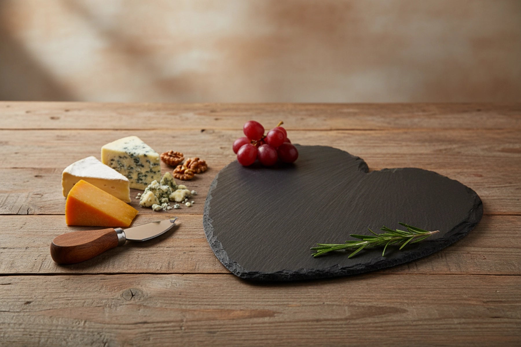 Welsh slate cheese board - heart