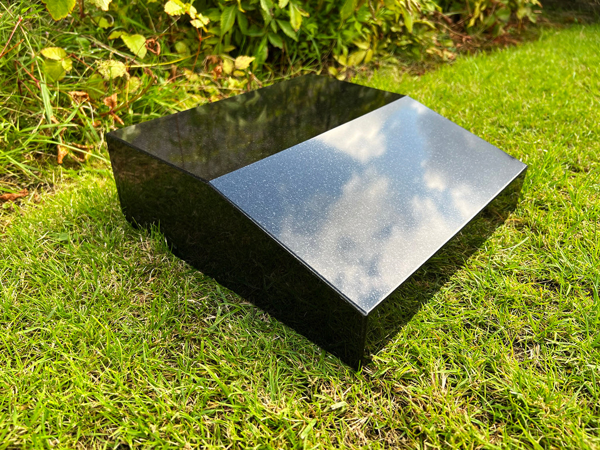 300 x 300 x 50mm memorial tablet made with black granite