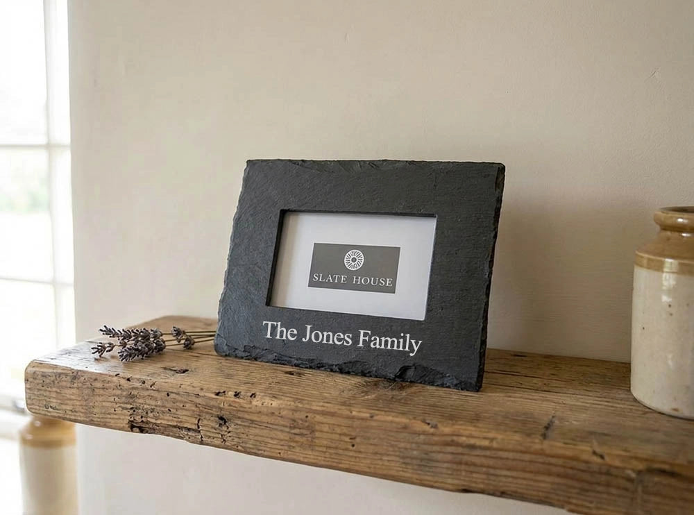 Personalised Welsh Slate picture frame 6X4
