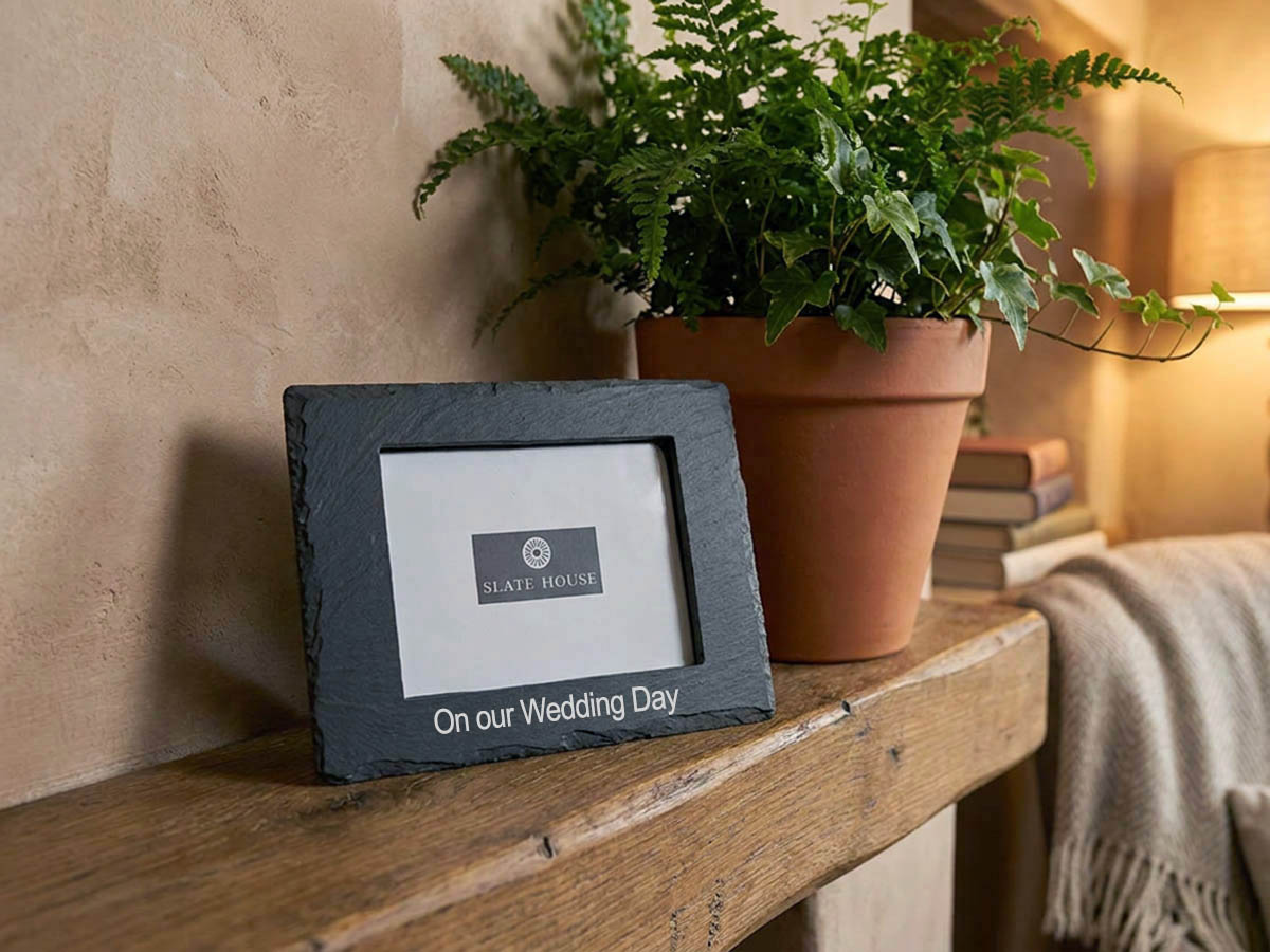 Personalised Welsh Slate picture frame 6X8