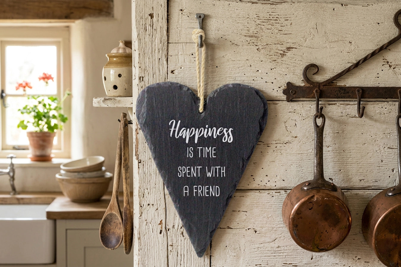 Happiness Is Friends Slate Heart
