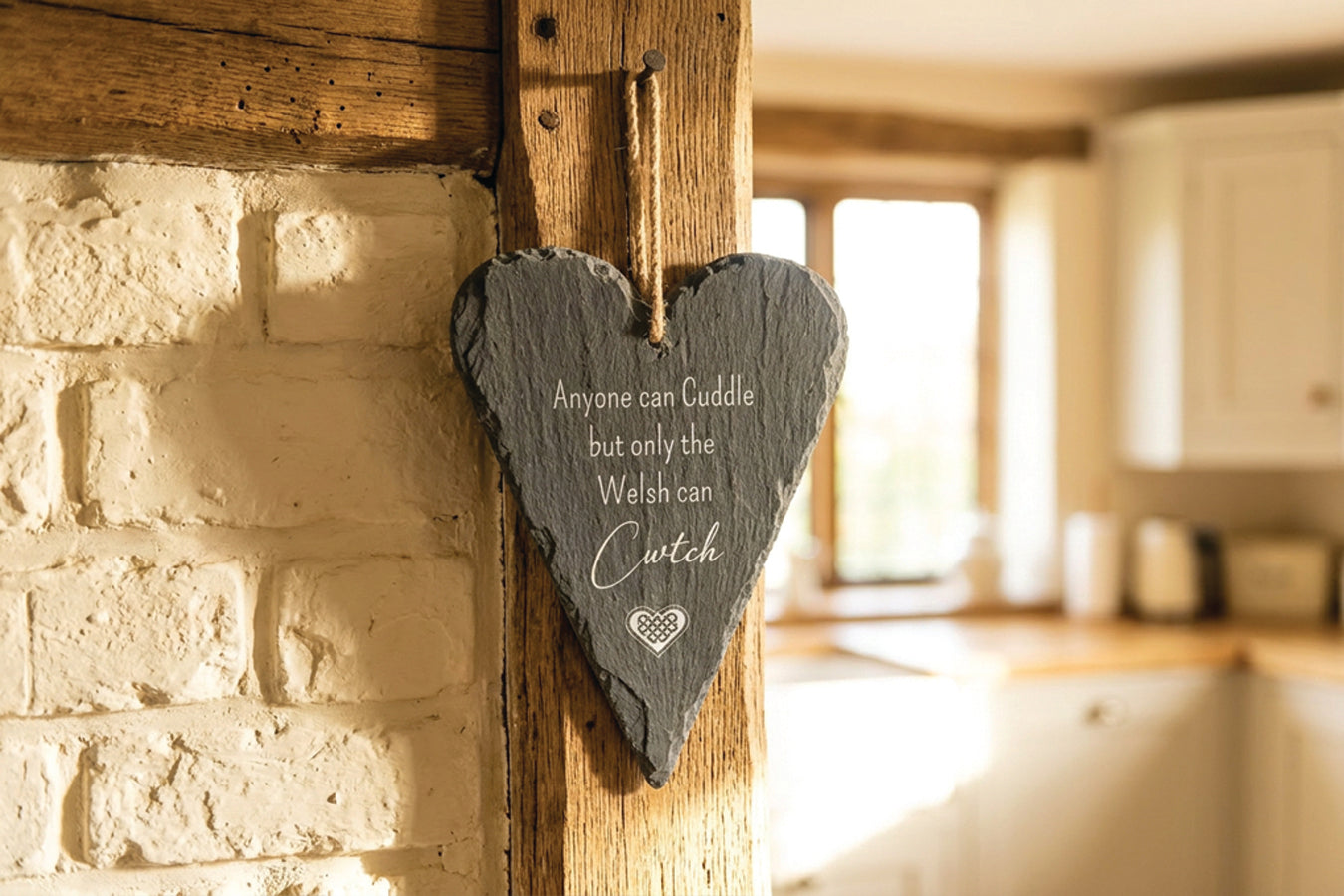 Only The Welsh Can Cwtch Large Slate Heart