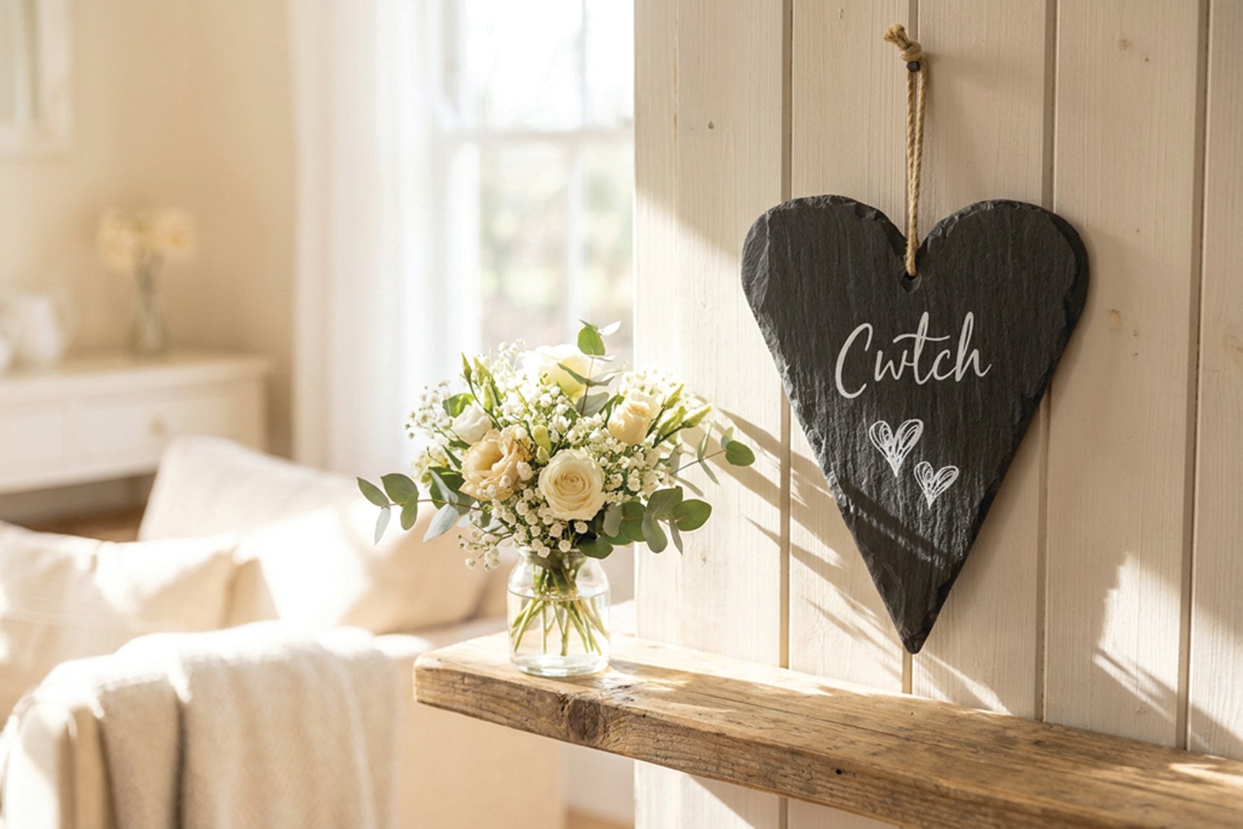 Cwtch Large Welsh Slate Heart