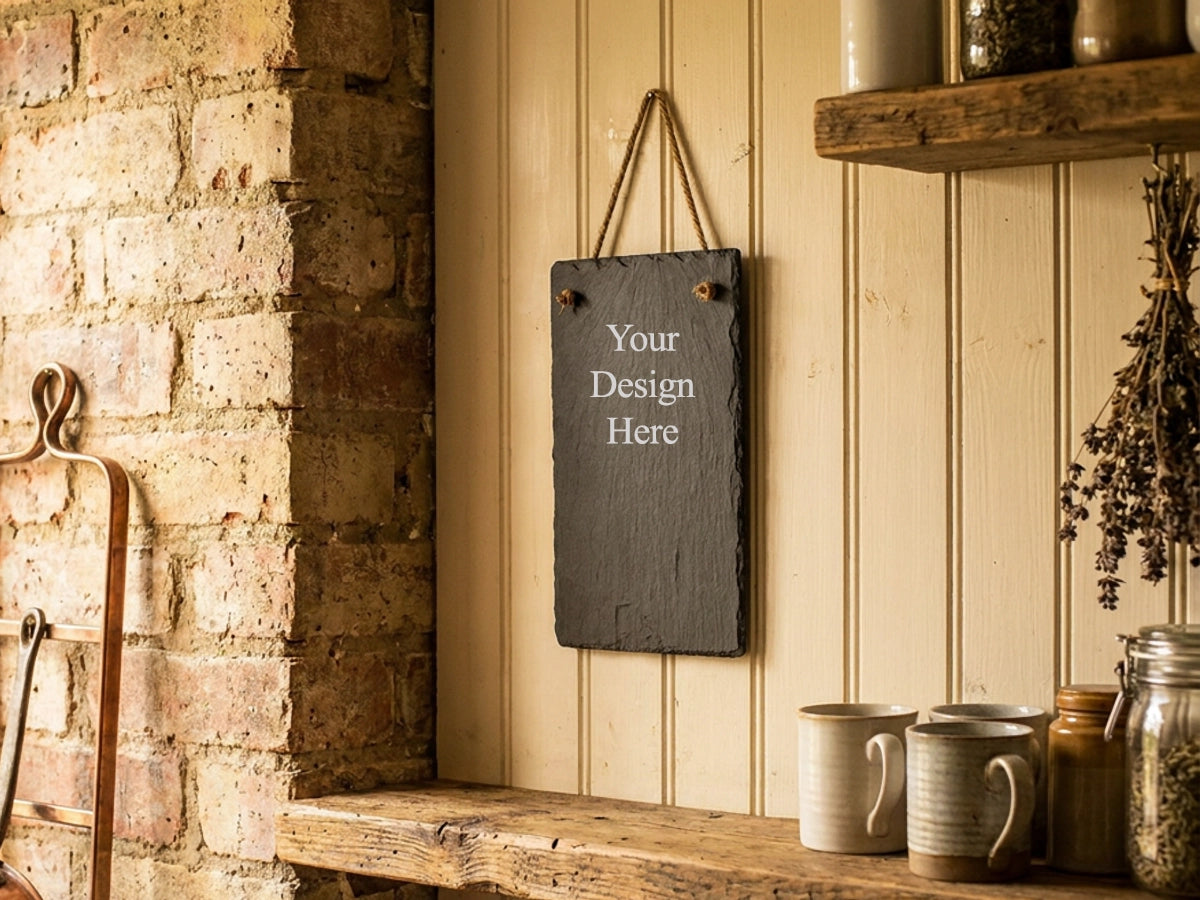 Personalised Welsh Slate Memo board - Small Portrait