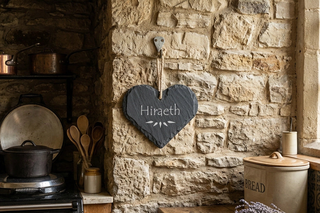 Hiraeth Medium Welsh Slate Heart