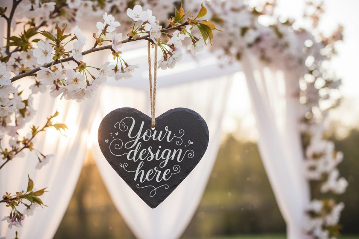 Personalised Welsh Slate Medium heart