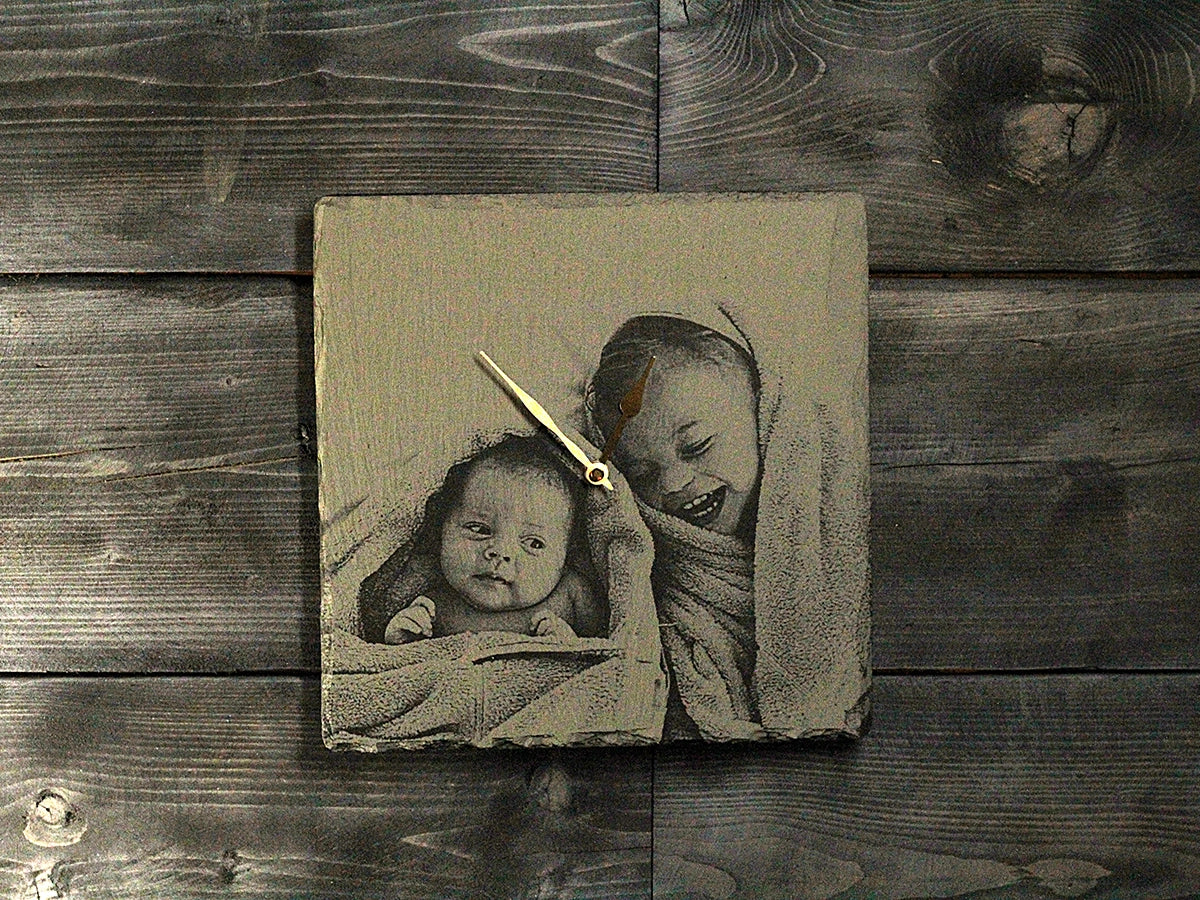 Photograph Engraving Square Clock