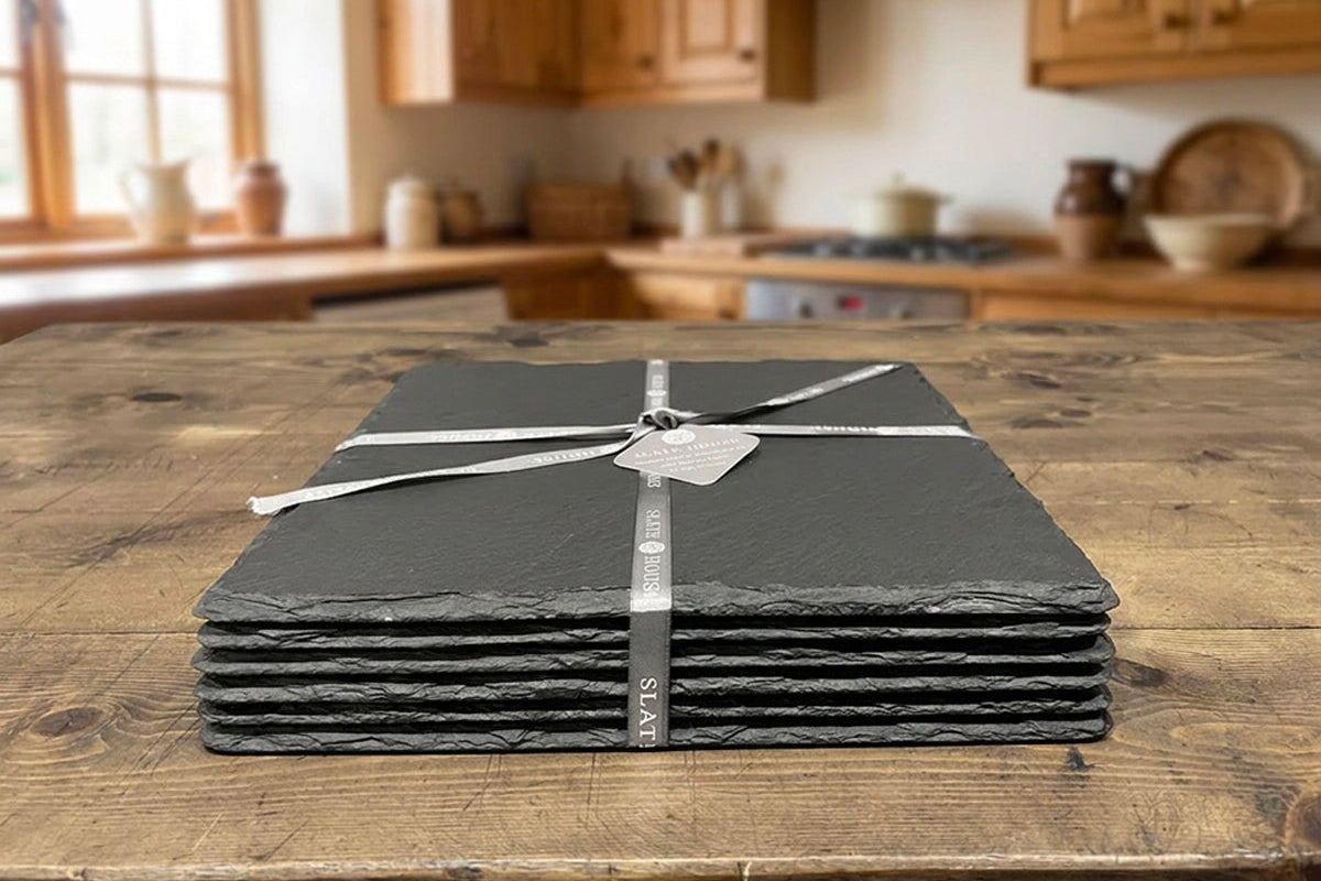 6 x Square Welsh Slate Placemats