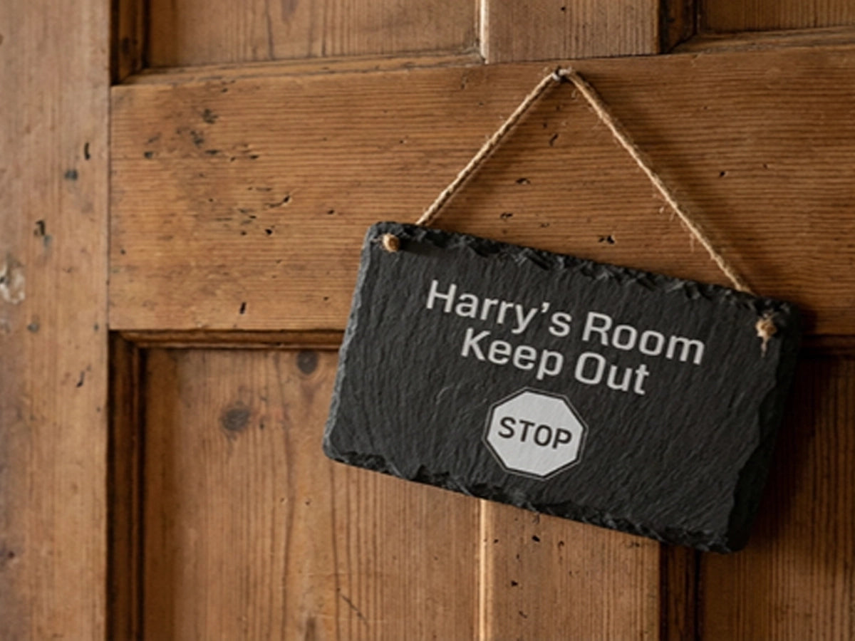 Personalised Welsh slate hanging sign