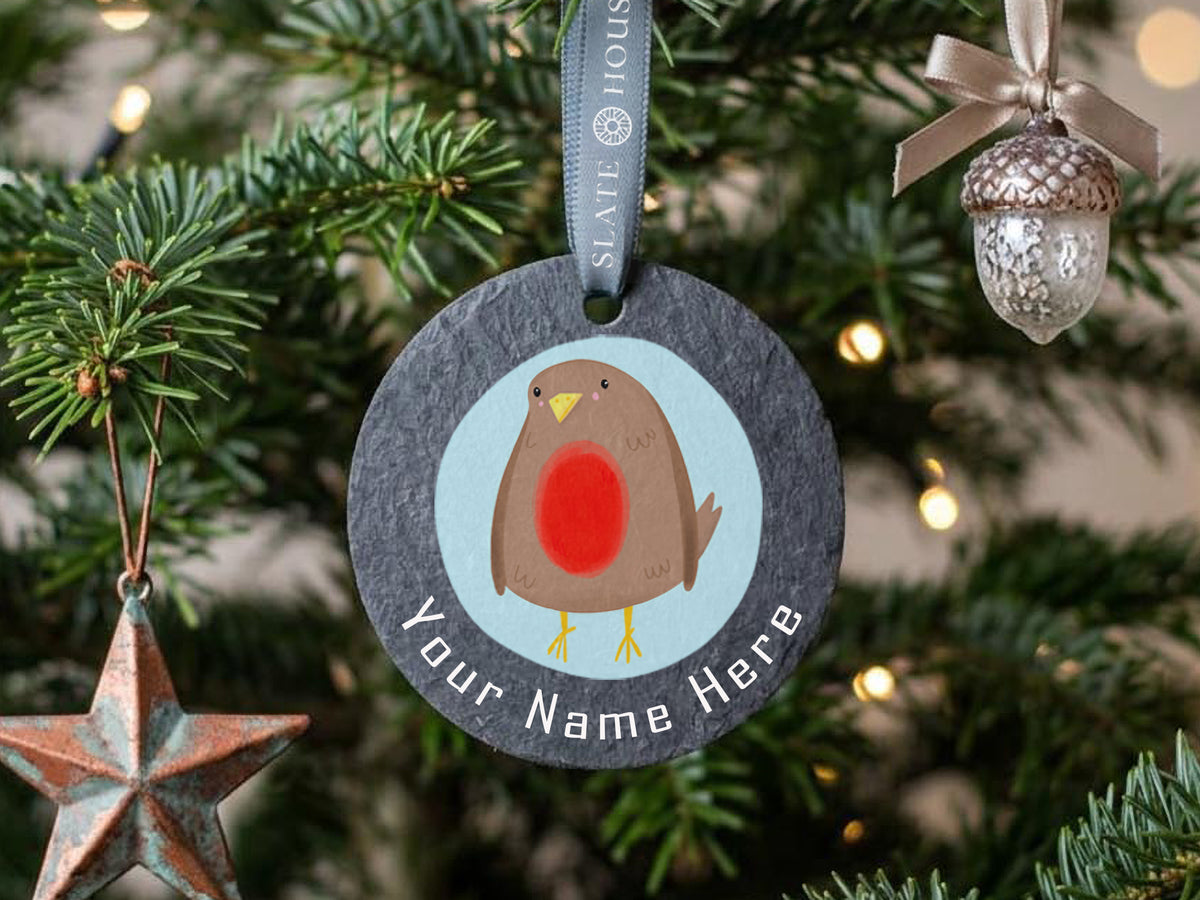 Personalised Robin Welsh Slate Decoration
