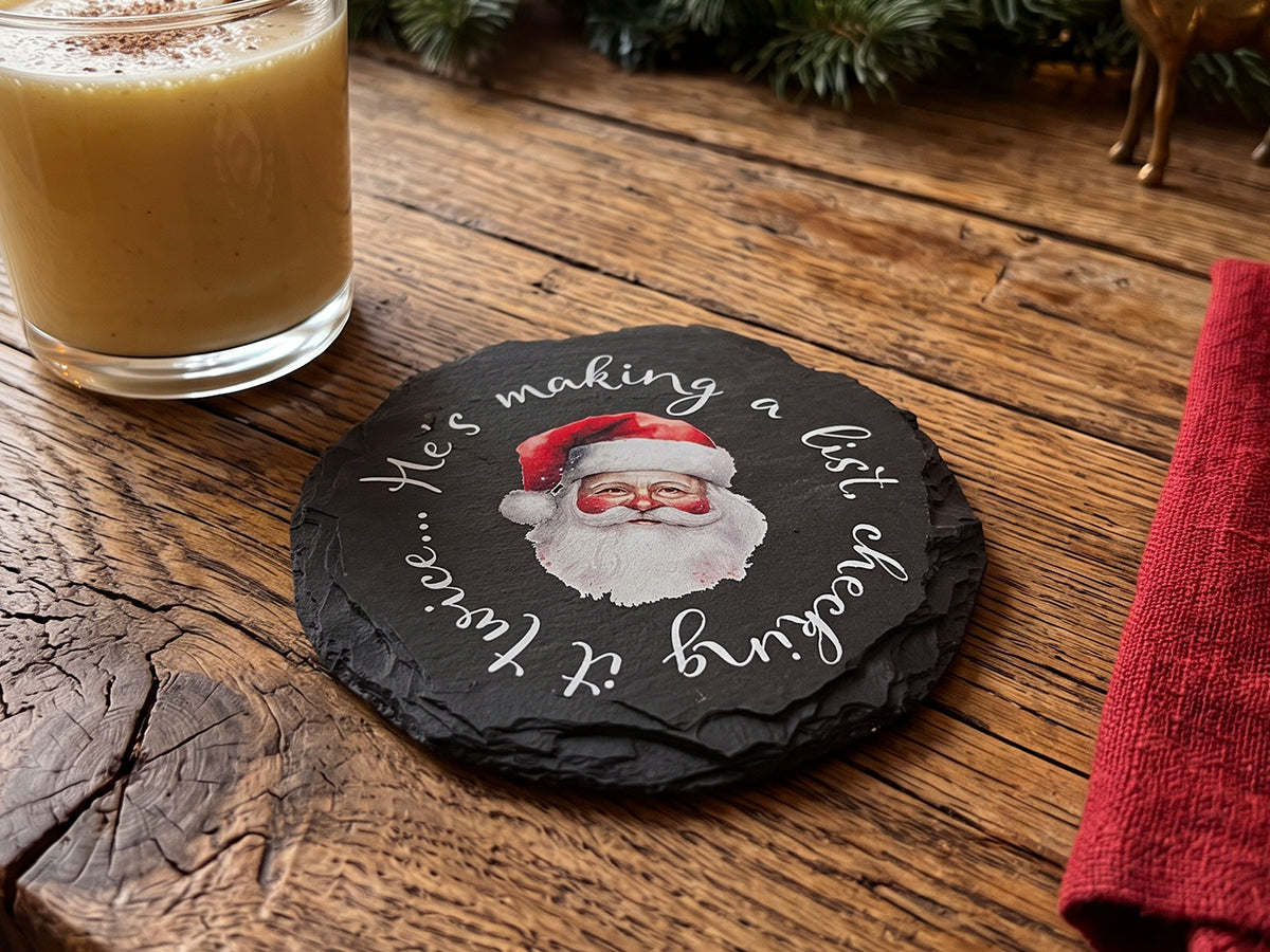 Santa Welsh Slate Coaster