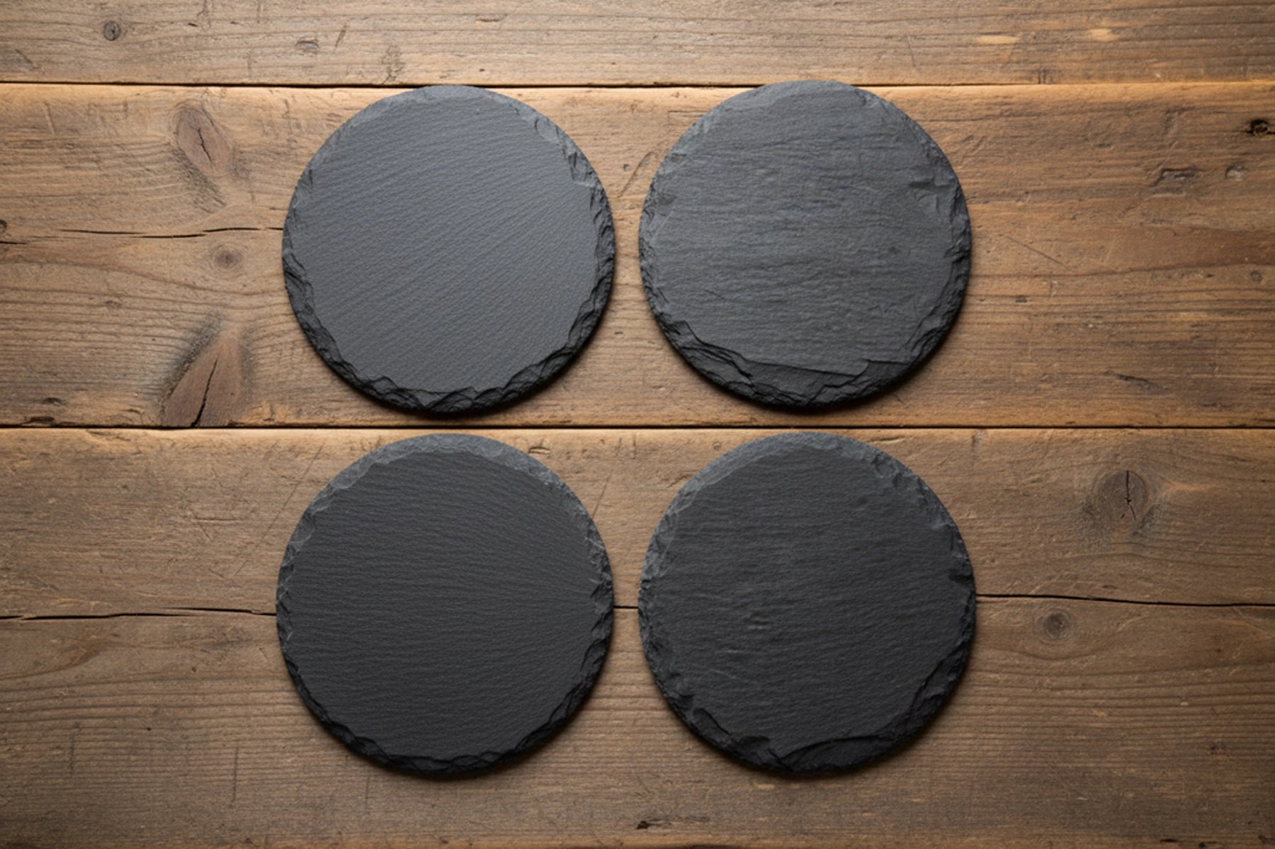 4 x Round Welsh Slate Coasters