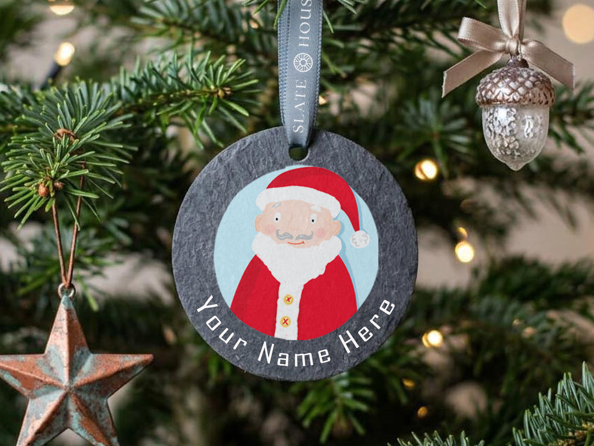 Personalised Santa Welsh Slate Decoration