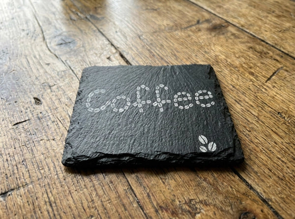 Square Welsh Slate Coaster - 'Coffee'