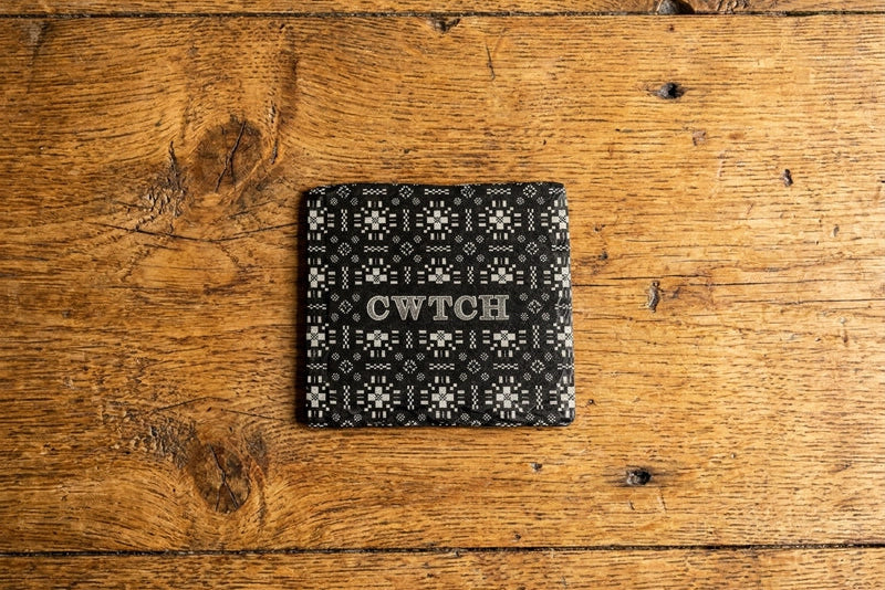 Square Welsh Slate Coaster - 'Cwtch'