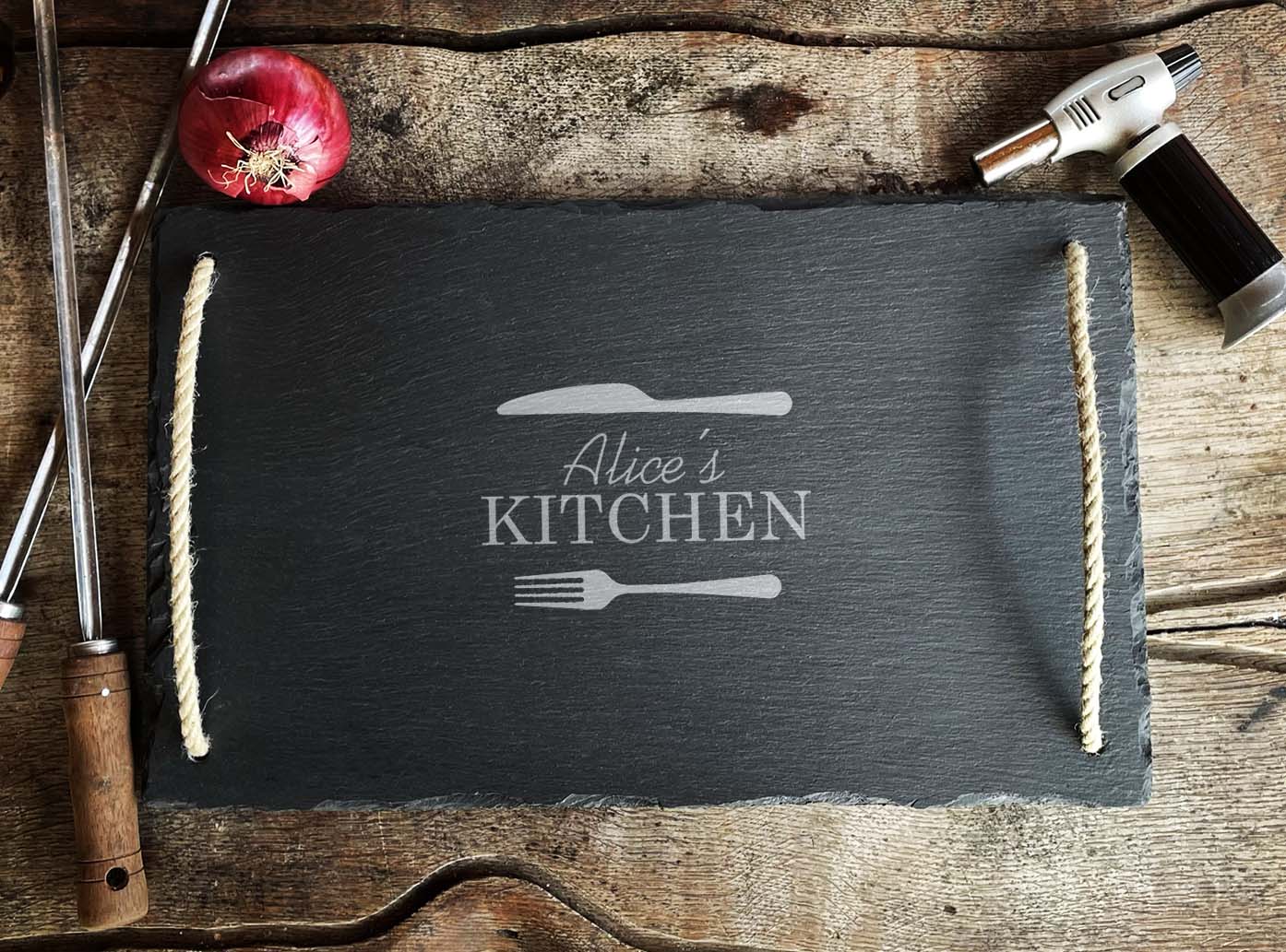 Large Welsh slate tray with optional personalised design