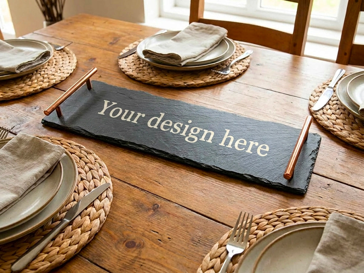 Personalised Welsh Slate Tray - Medium Copper