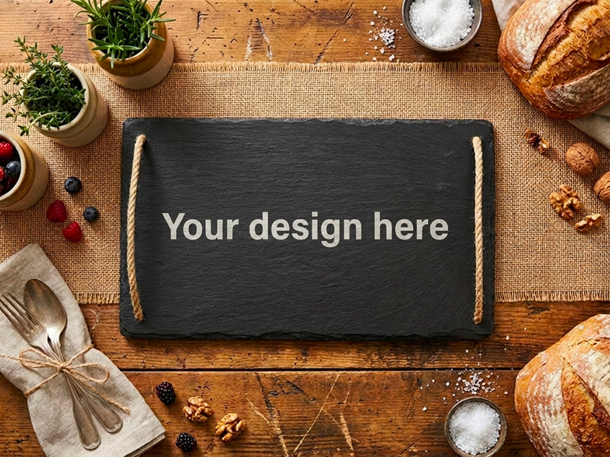 Personalised Welsh Slate Tray - Large Rope