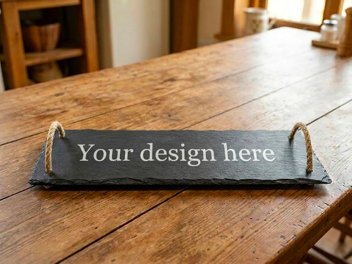 Personalised Welsh slate Tray - Medium Rope
