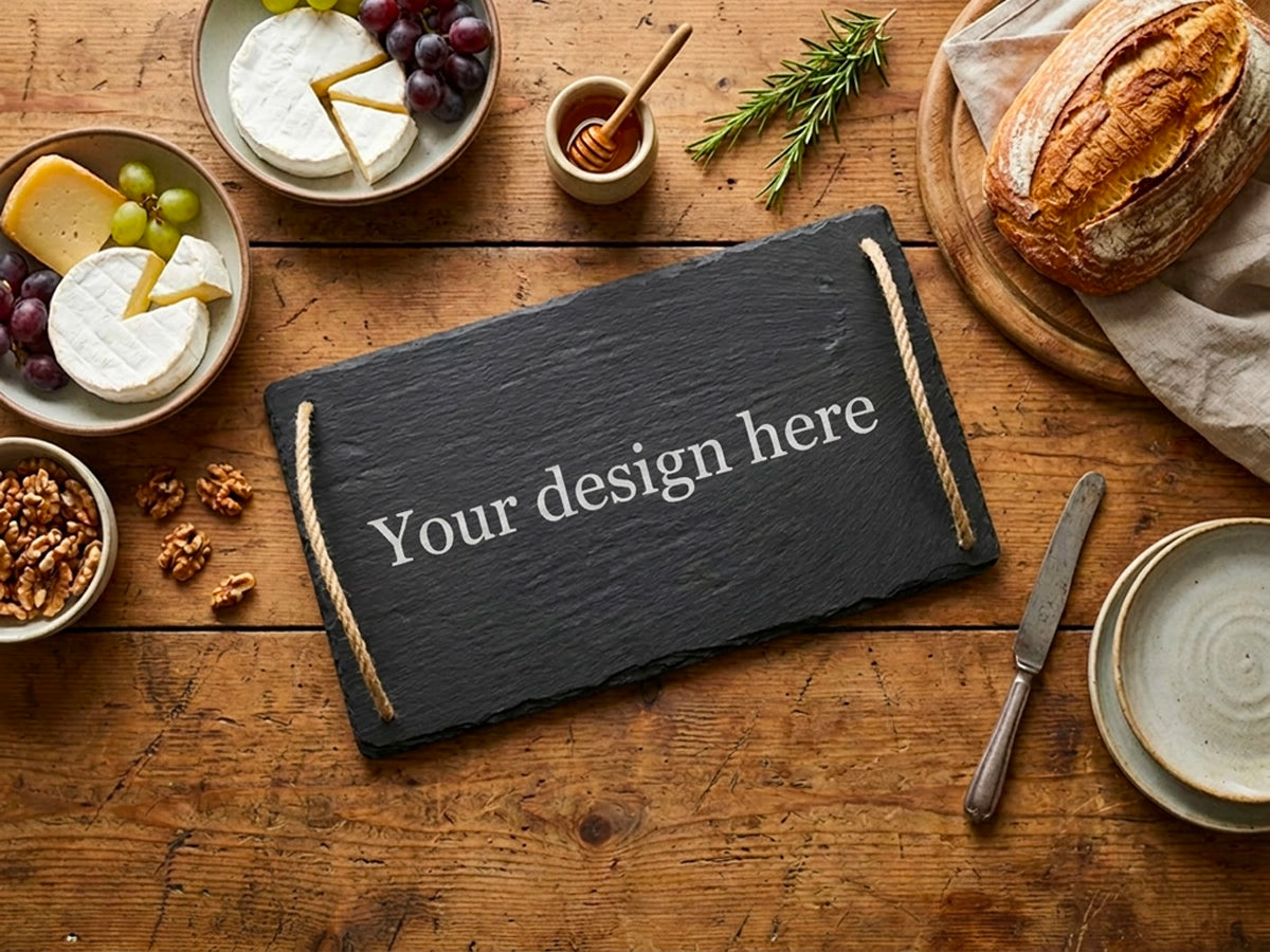 Personalised Welsh Slate Tray - Small Rope