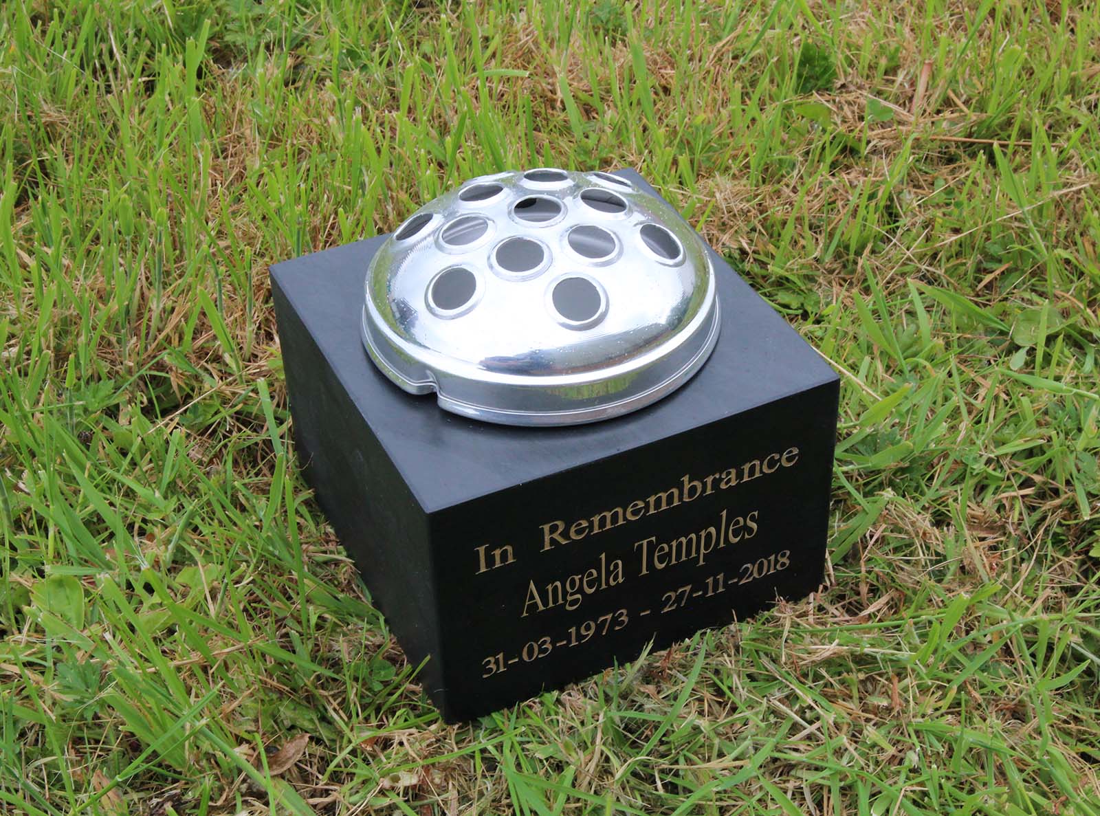 Welsh slate memorial vase 150mm x 150mm x 100mm high