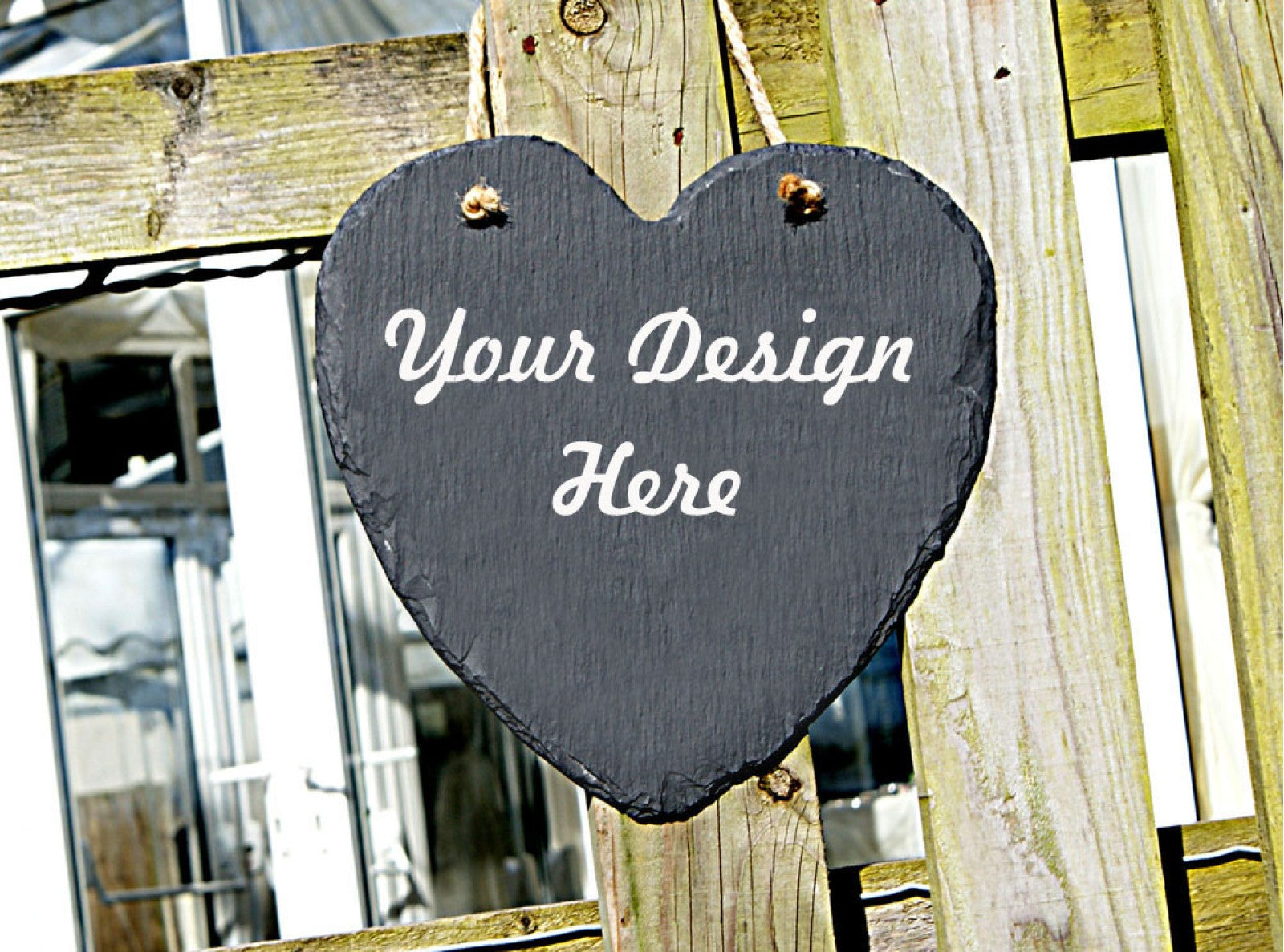 personalised hand-cut welsh slate heart shaped chalk board