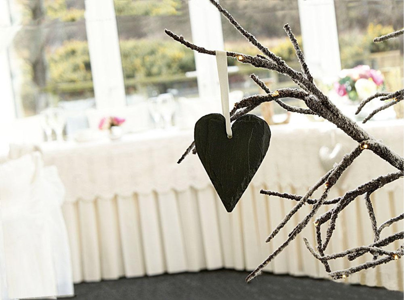 hand-cut welsh slate hanging heart