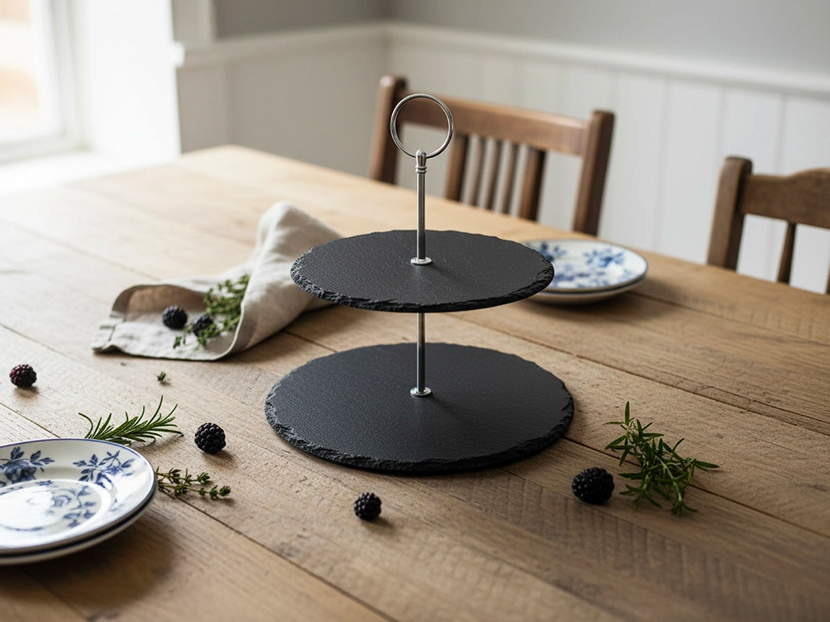 Welsh Slate Double Cake Stand