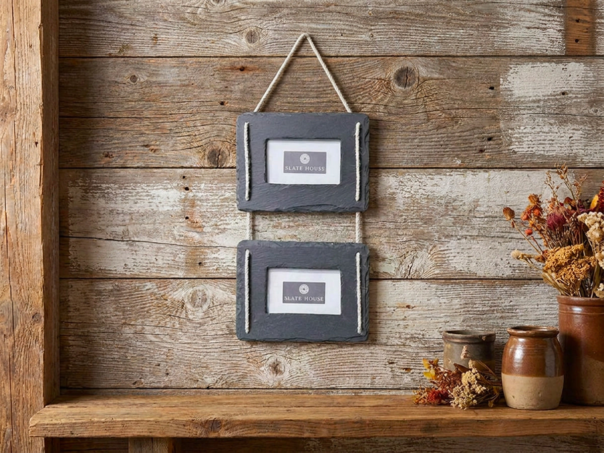 Welsh Slate Hanging Picture Frame Double