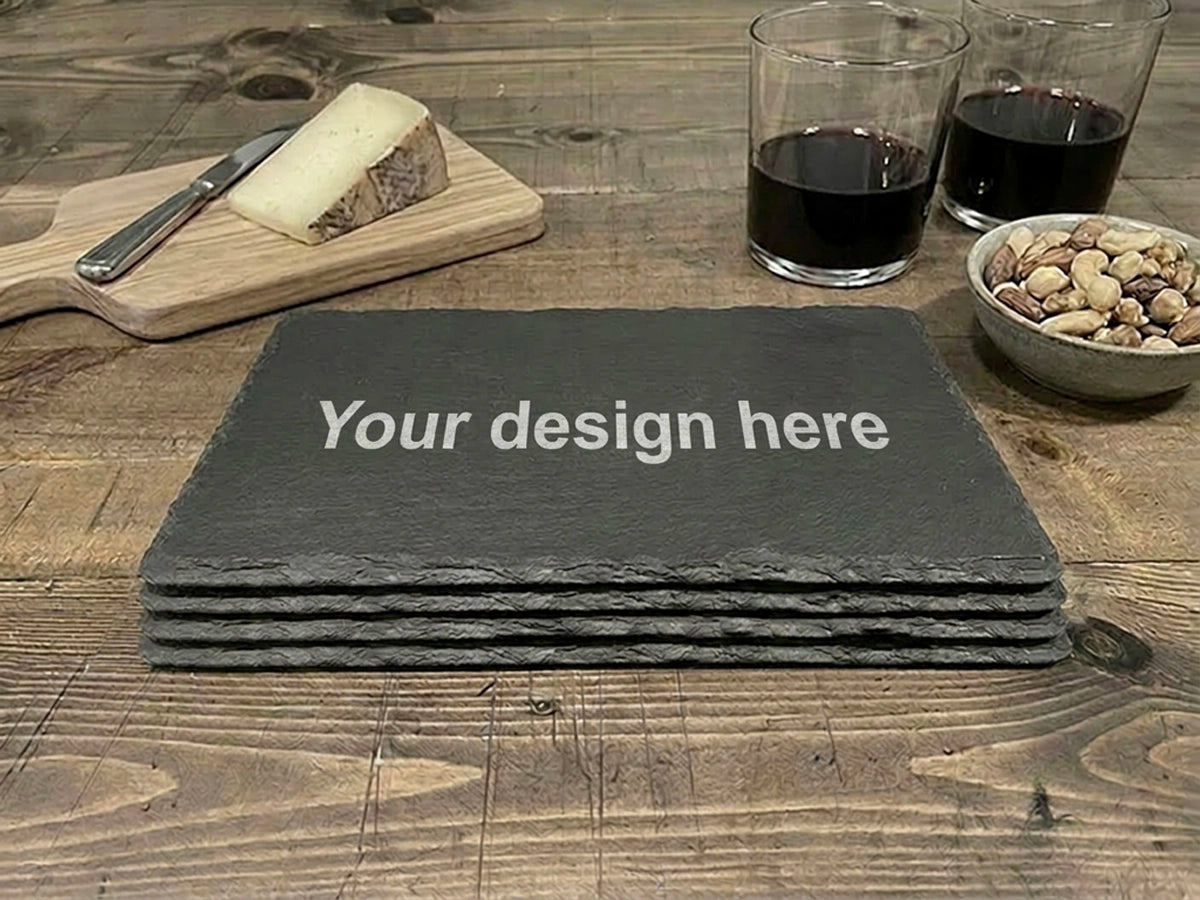 Personalised Rectangular Welsh Slate Placemats  - set of 4