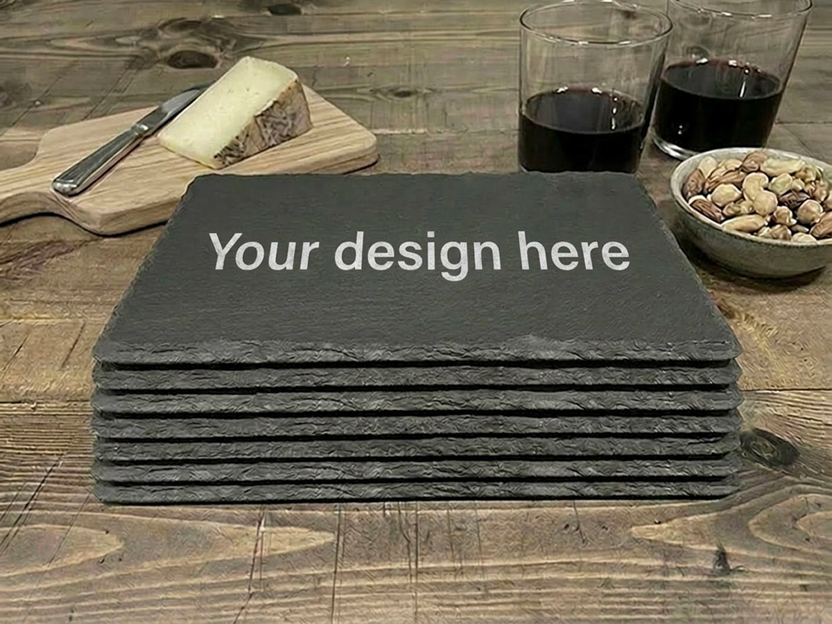 Personalised Rectangular Welsh Slate Placemats  - set of 6
