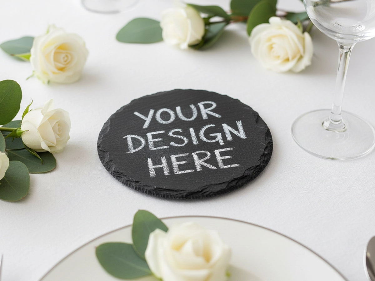 Personalised Welsh Slate Round Coaster