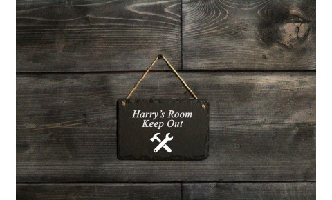 Personalised Welsh slate hanging sign