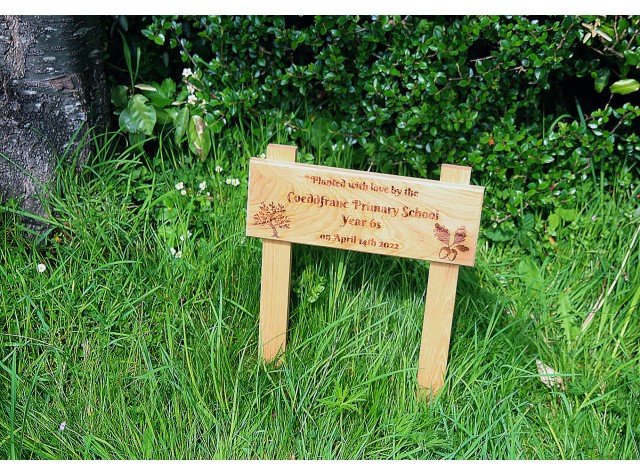 wooden memorial post size 220mm by 150mm