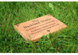 flat wooden memorial size 220mm by 150mm