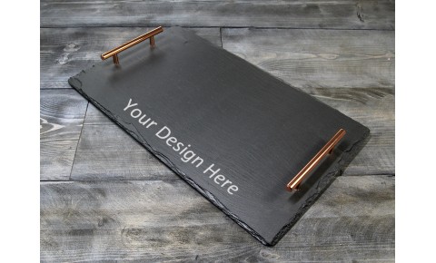 Personalised Welsh Slate Tray - Large Copper