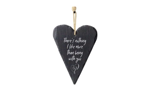Being With You Welsh Slate Heart Hanging Sign