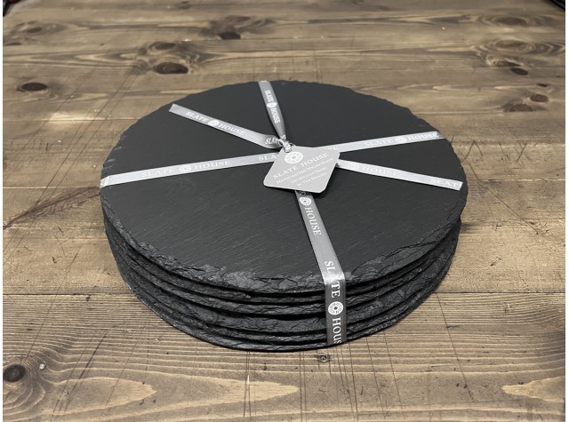 handcrafted Welsh slate round slate placemat set of 2